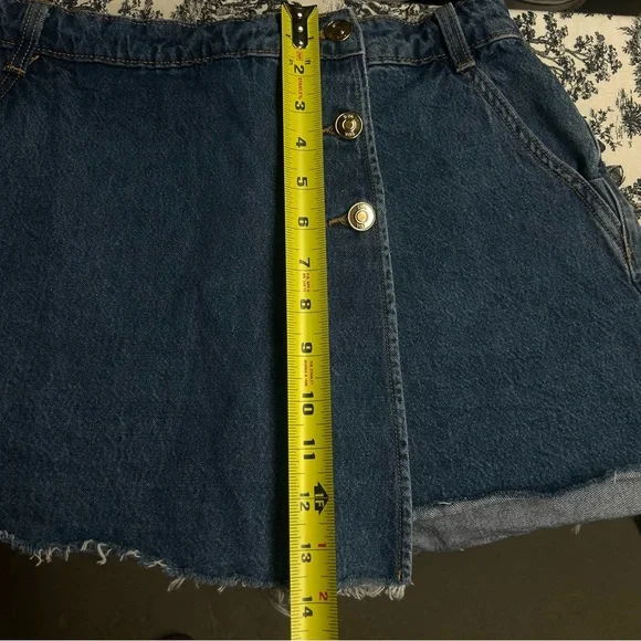 Zara Denim Faux Wrap Skort - Picture 8 of 14